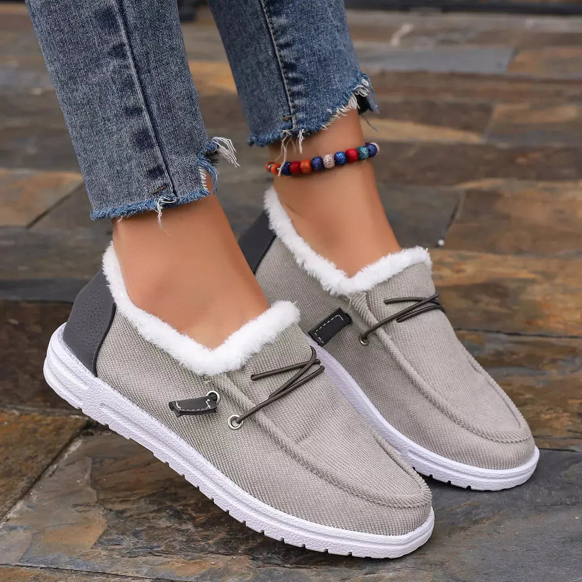 Faux Fur Lined Slip-Ons  Style Ratio