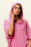 BiBi Vintage Washed Waffle Thermal Hoodie  Style Ratio