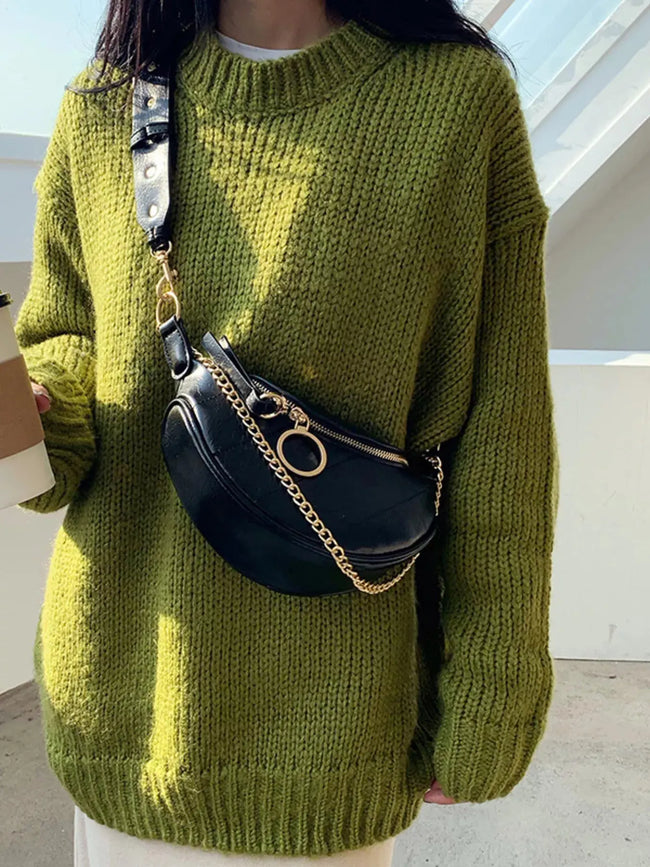 Chain Decor Crescent Crossbody Bag  Style Ratio
