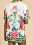 Printed Open Front Cardigan and Shorts Set  Style Ratio