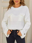 Pocket Detail Round Neck Sweater  Style Ratio