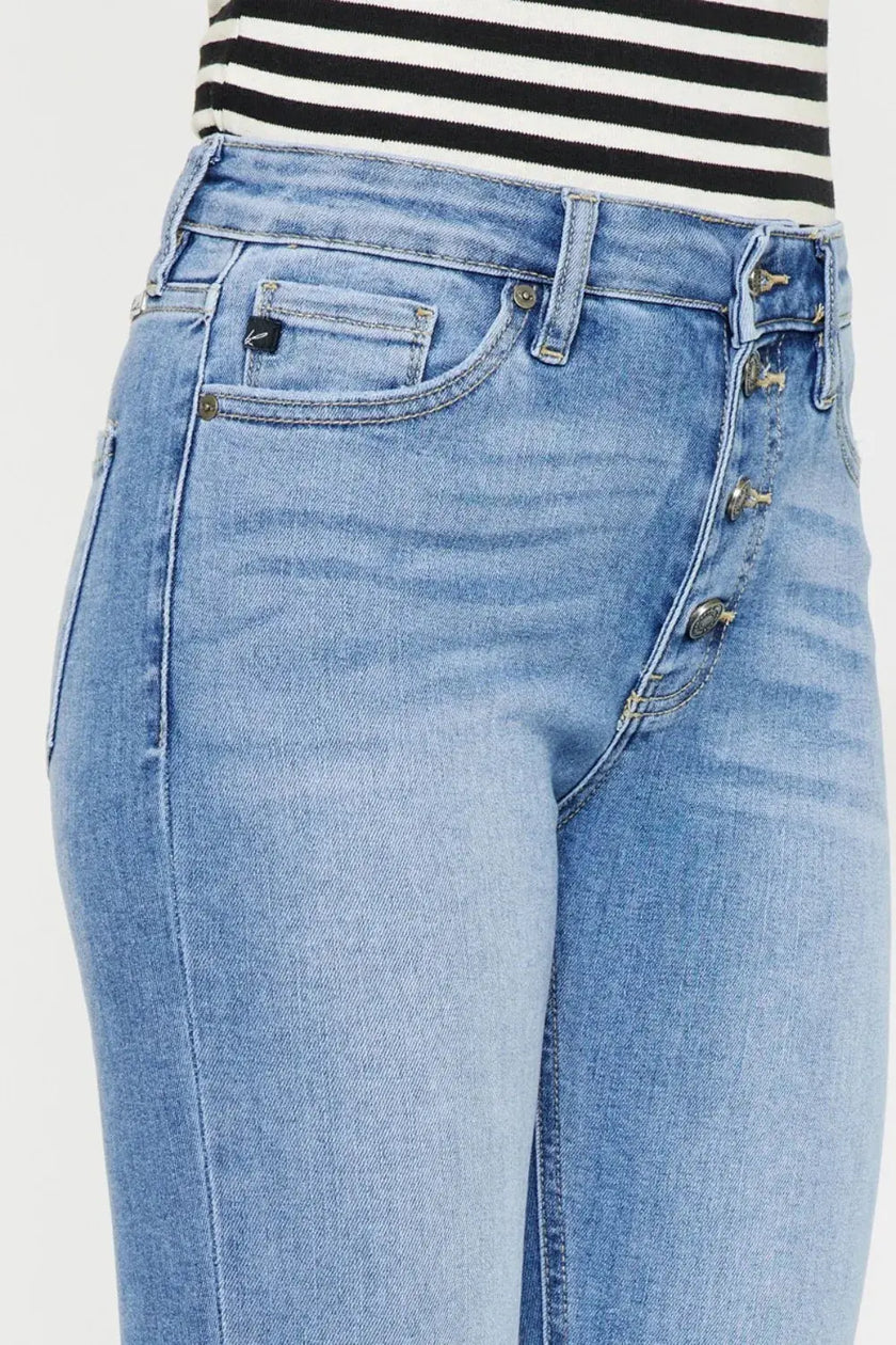 Kancan Distressed Cat's Whiskers Button Fly Jeans  Style Ratio