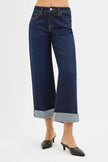 RISEN Mid Rise Fit Ankle Wide Roll Up Jeans  Style Ratio