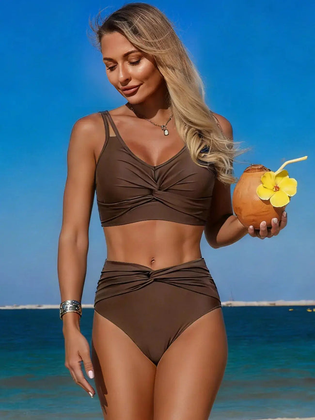 Twist Front High Waisted Bikini  Style Ratio