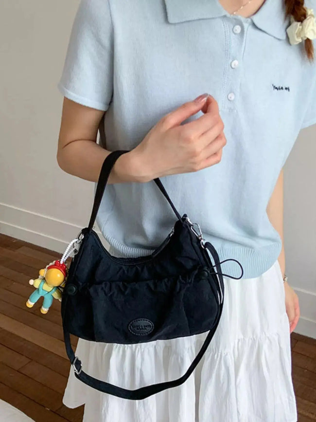 Drawstring Ruched Lightweight Crossbody Bag  Style Ratio