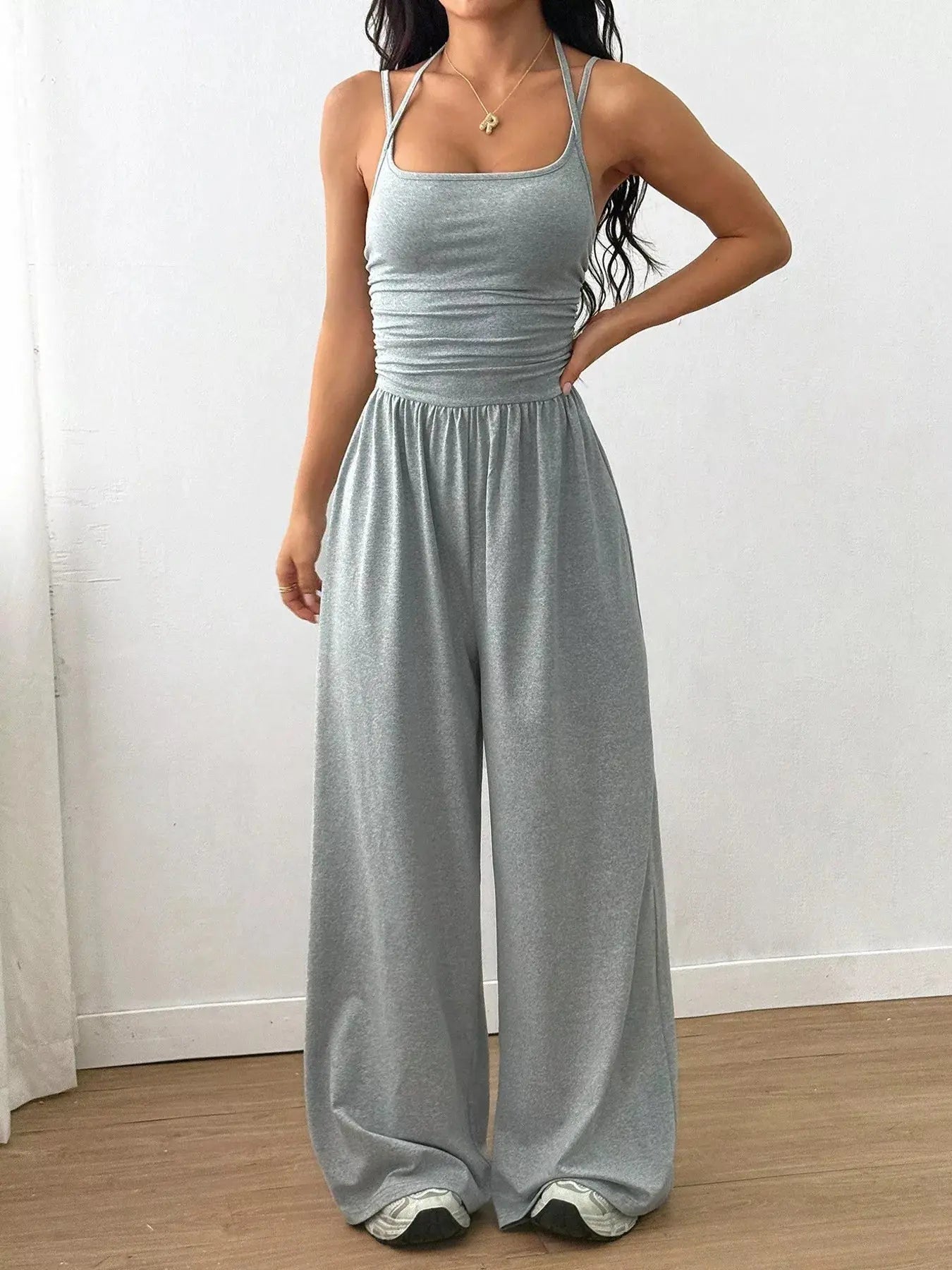 Sleeveless Wide Leg Casual Jumpsuit  Style Ratio