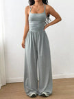 Sleeveless Wide Leg Casual Jumpsuit  Style Ratio