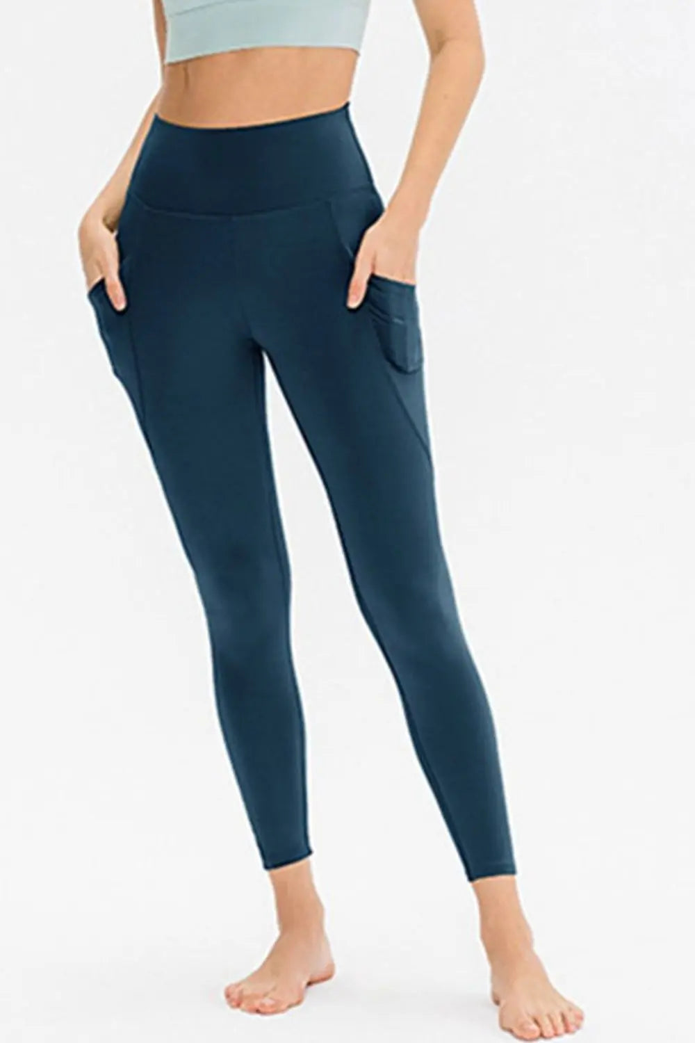 Slim Fit Long Active Leggings with Pockets  Style Ratio