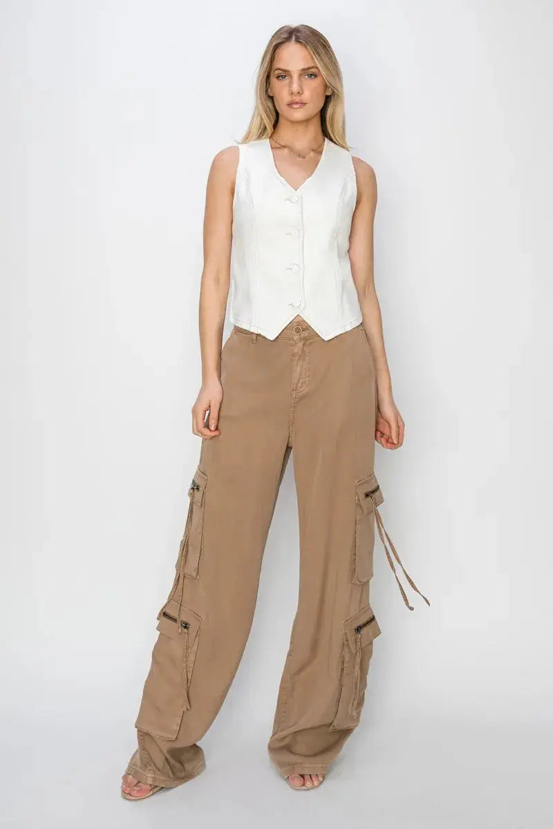 RISEN V Neck Button Down Vest  Style Ratio