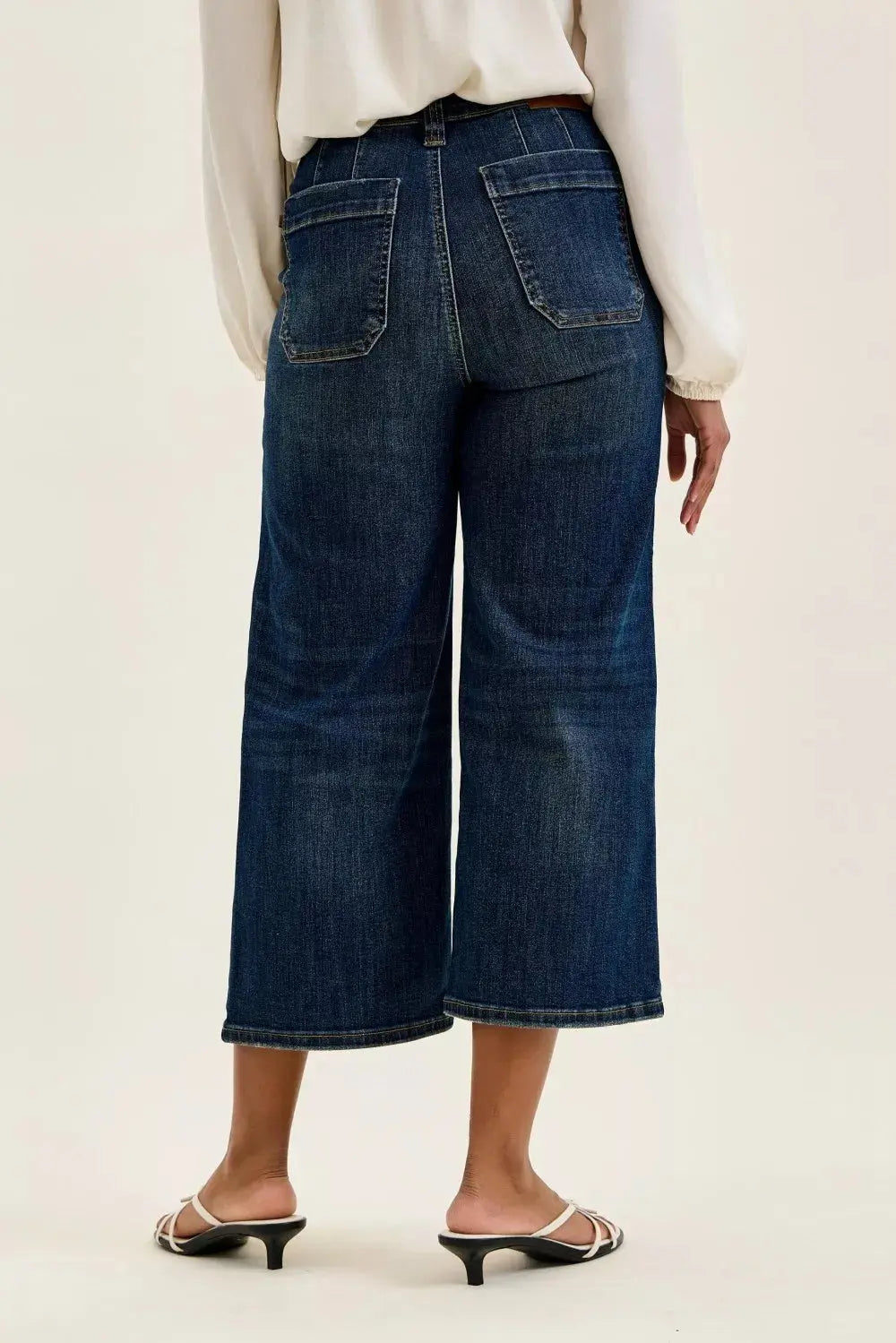 Judy Blue High Waist Wide Crop Utility Jeans with Patch Pocket  Style Ratio