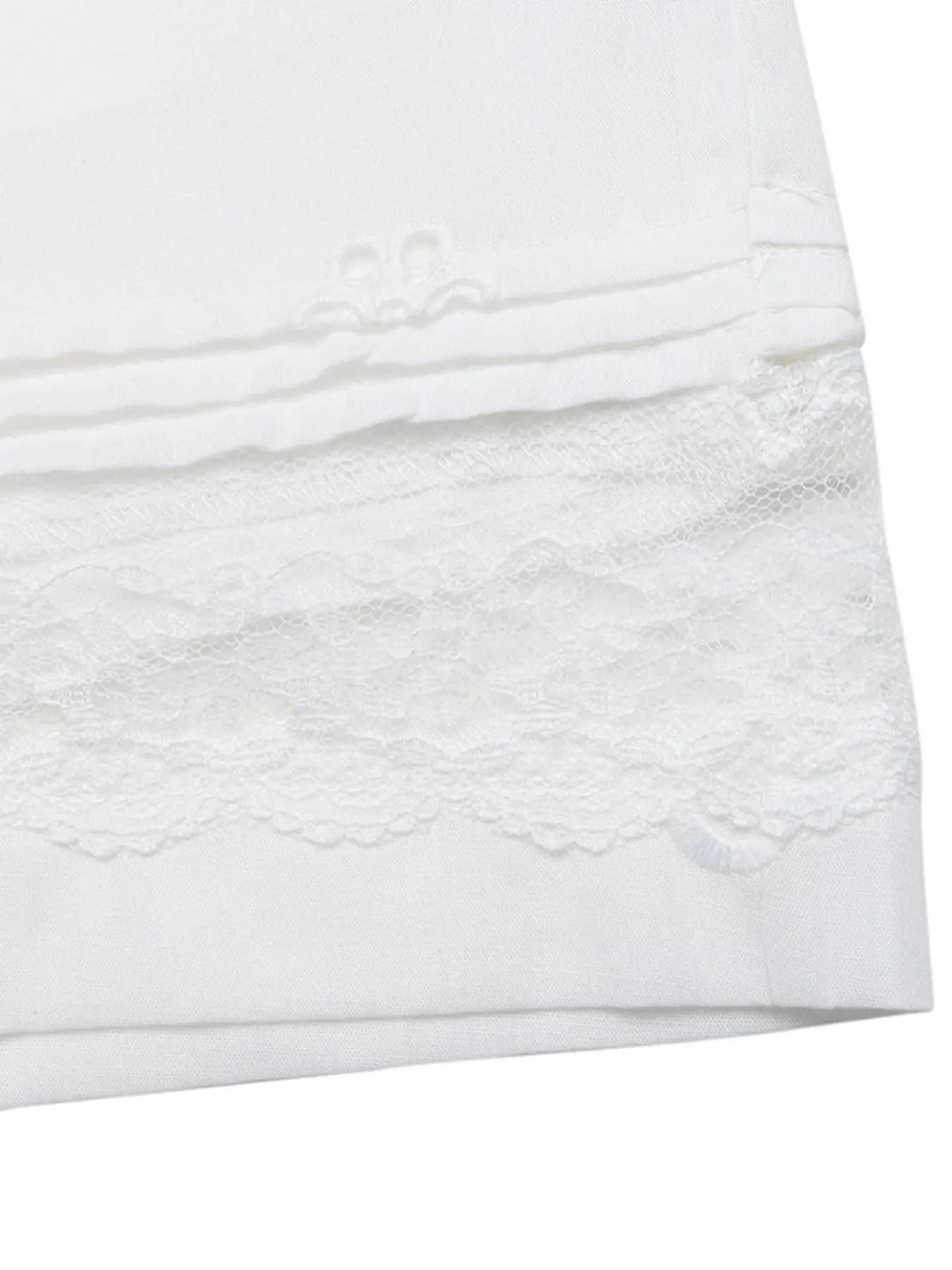 Embroidered Lace Hem Shorts  Style Ratio