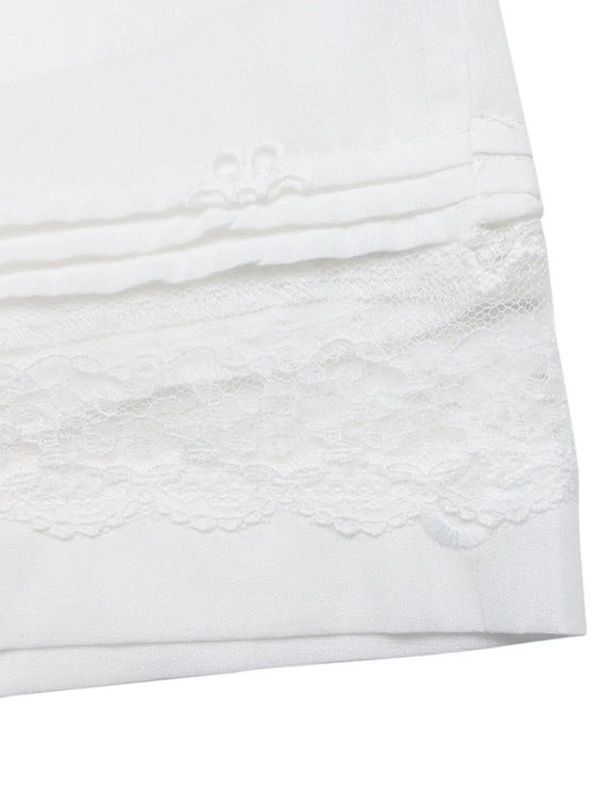 Embroidered Lace Hem Shorts  Style Ratio