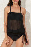 Square Neck Spaghetti Strap Tankini Set  Style Ratio