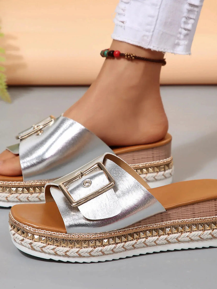 Buckle Espadrille Platform Sandals  Style Ratio