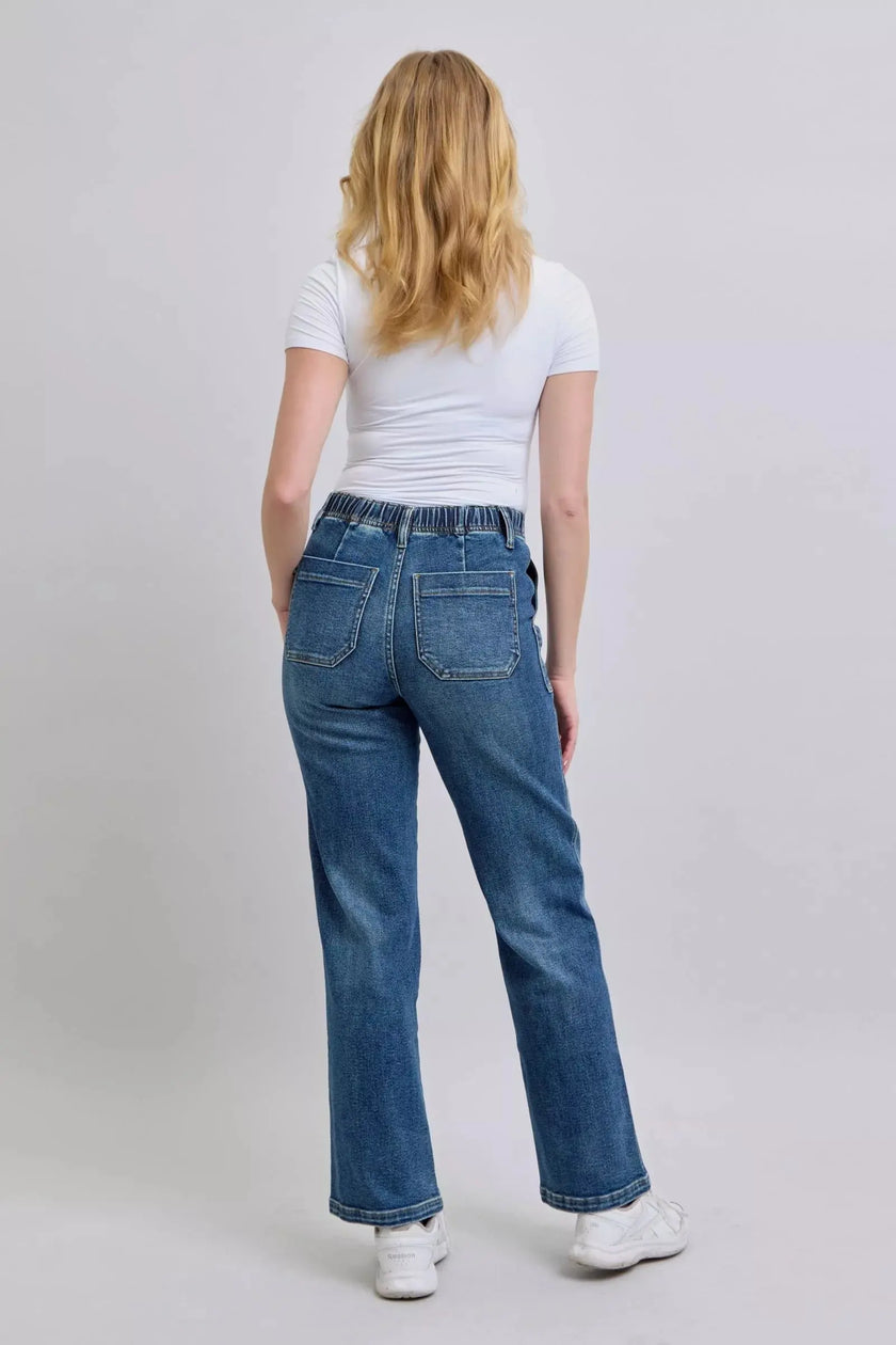 Judy Blue Drawstring Straight Jeans with Pockets  Style Ratio