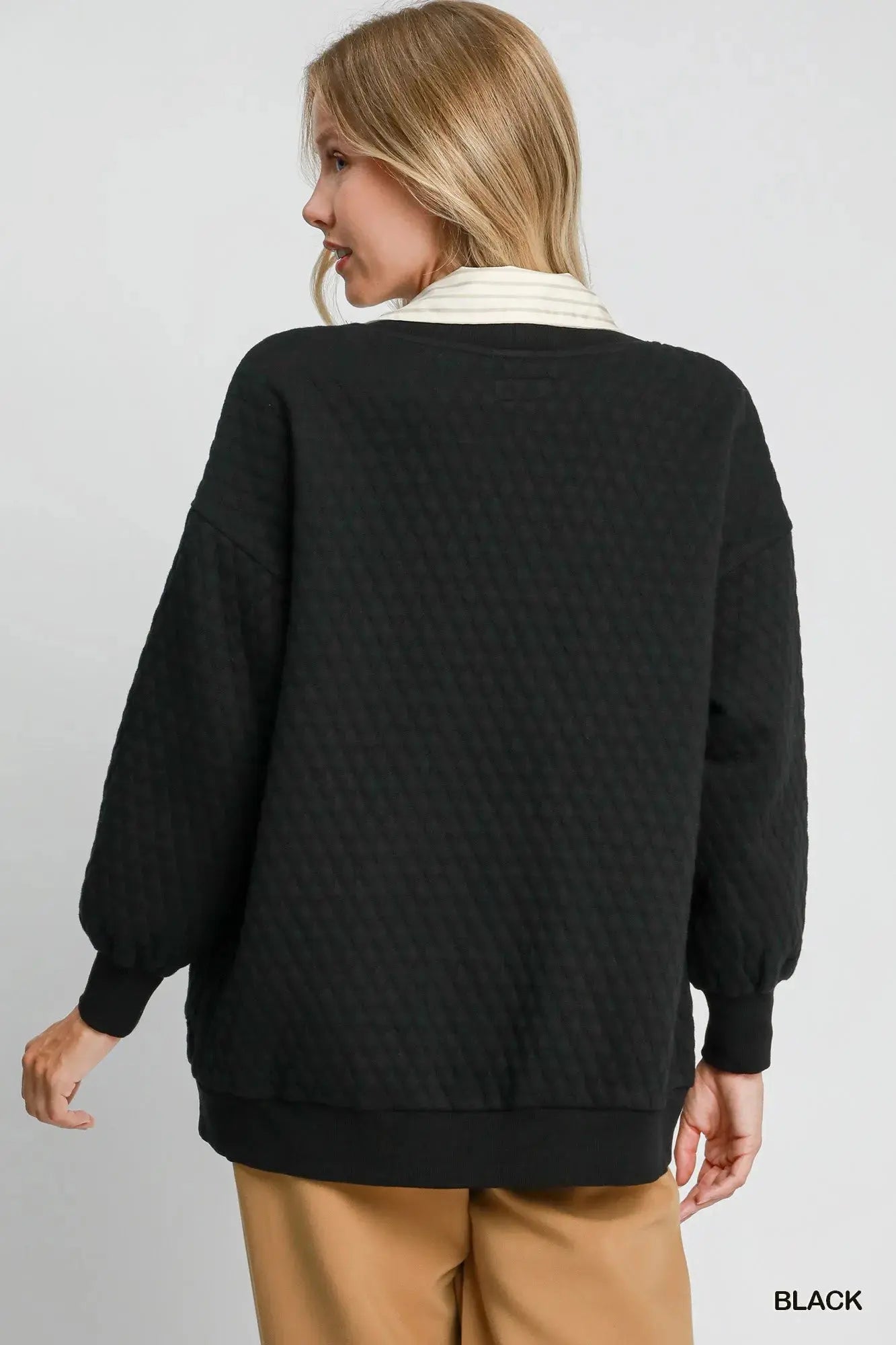 Umgee Button-Up Jacquard Cardigan  Style Ratio