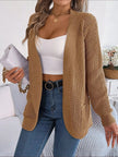 Chunky Knit Open Front Cardigan with Pockets  Style Ratio