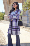 Double Take Plaid Button Up Lapel Collar Coat  Style Ratio
