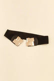 Geometric Buckle Elastic Wide Belt  Style Ratio