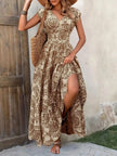 Printed Cap Sleeve Maxi Dress  Style Ratio