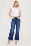RISEN Tummy Control High Rise Wide Leg Cuffed Jeans  Style Ratio