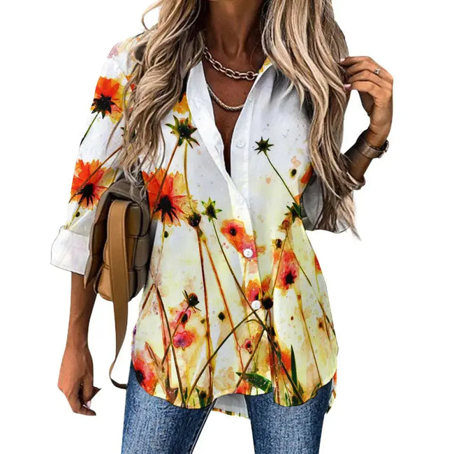 Floral Lightweight Long Sleeve Shirt  Style Ratio