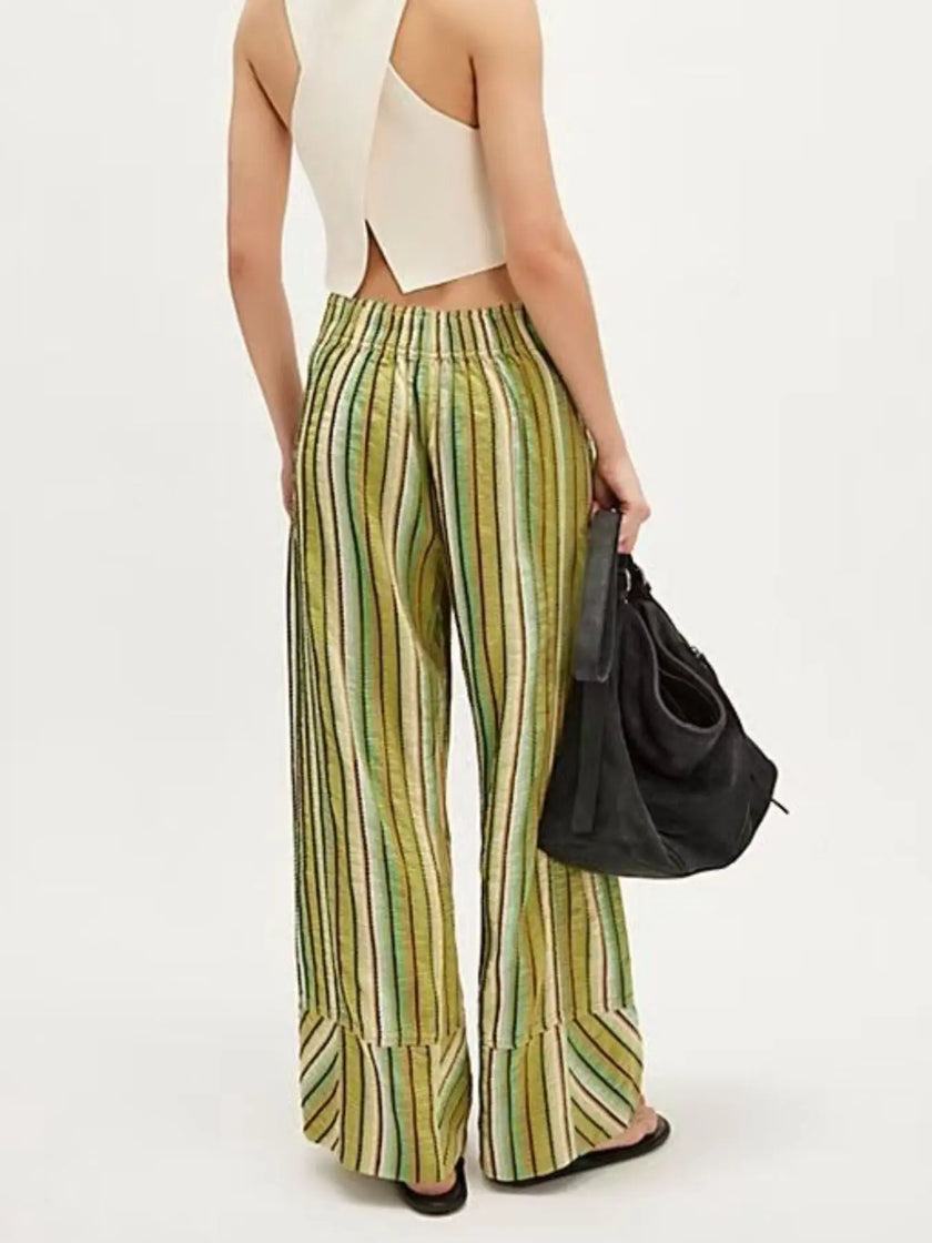 Striped High-Waisted Wide Leg Pants  Style Ratio