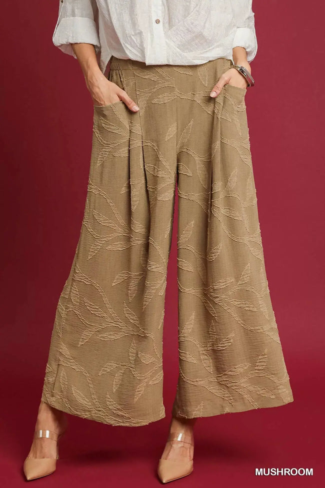 Umgee Jacquard Wide Leg Pants  Style Ratio