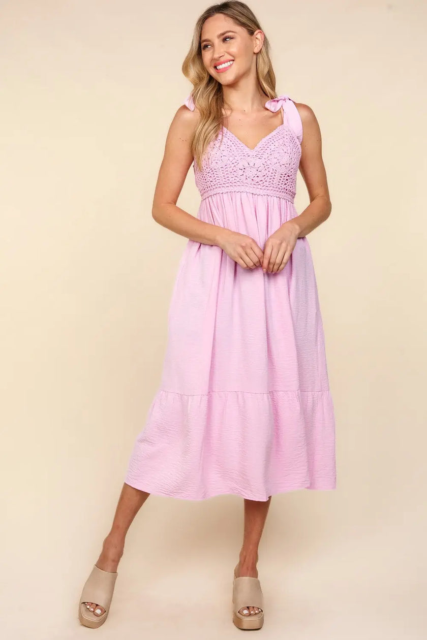 Haptics V-Neck Sleeveless Lace Ruffle Hem Cami Dress  Style Ratio