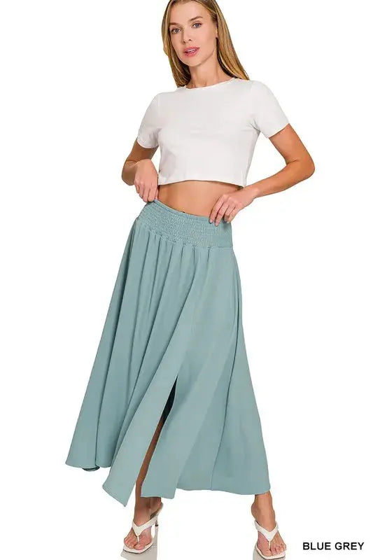 Zenana Heavy Woven Span Crop Tee & Skirt Set  Style Ratio