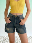 Distressed Slit Denim Shorts  Style Ratio