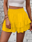Ruffle Layered High Waist Casual Skort  Style Ratio