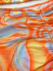 Multicolored Drawstring Ruched Three-Piece Swim Set  Style Ratio