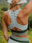 Striped Scoop Neck Wide Strap Swim Top and Bottom Set  Style Ratio