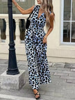 Sleeveless V Neck Leopard Print Jumpsuit  Style Ratio
