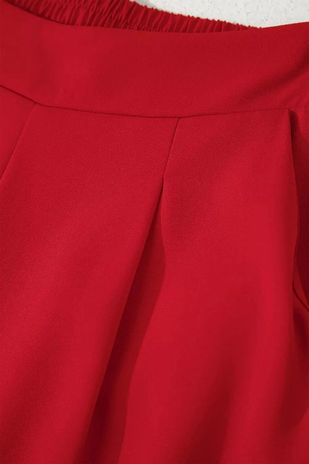 Pleated Detail Pull On High Elastic Waist Loose Straight Pants  Style Ratio