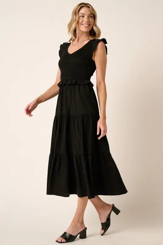 Mittoshop Smocked Ruffled Tiered Midi Dress  Style Ratio
