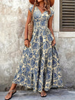 Printed Cap Sleeve Maxi Dress  Style Ratio