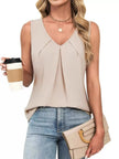 V Neck Pleated Tank  Style Ratio