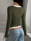 Slim Fit Long Sleeve Two Piece Shirt  Style Ratio