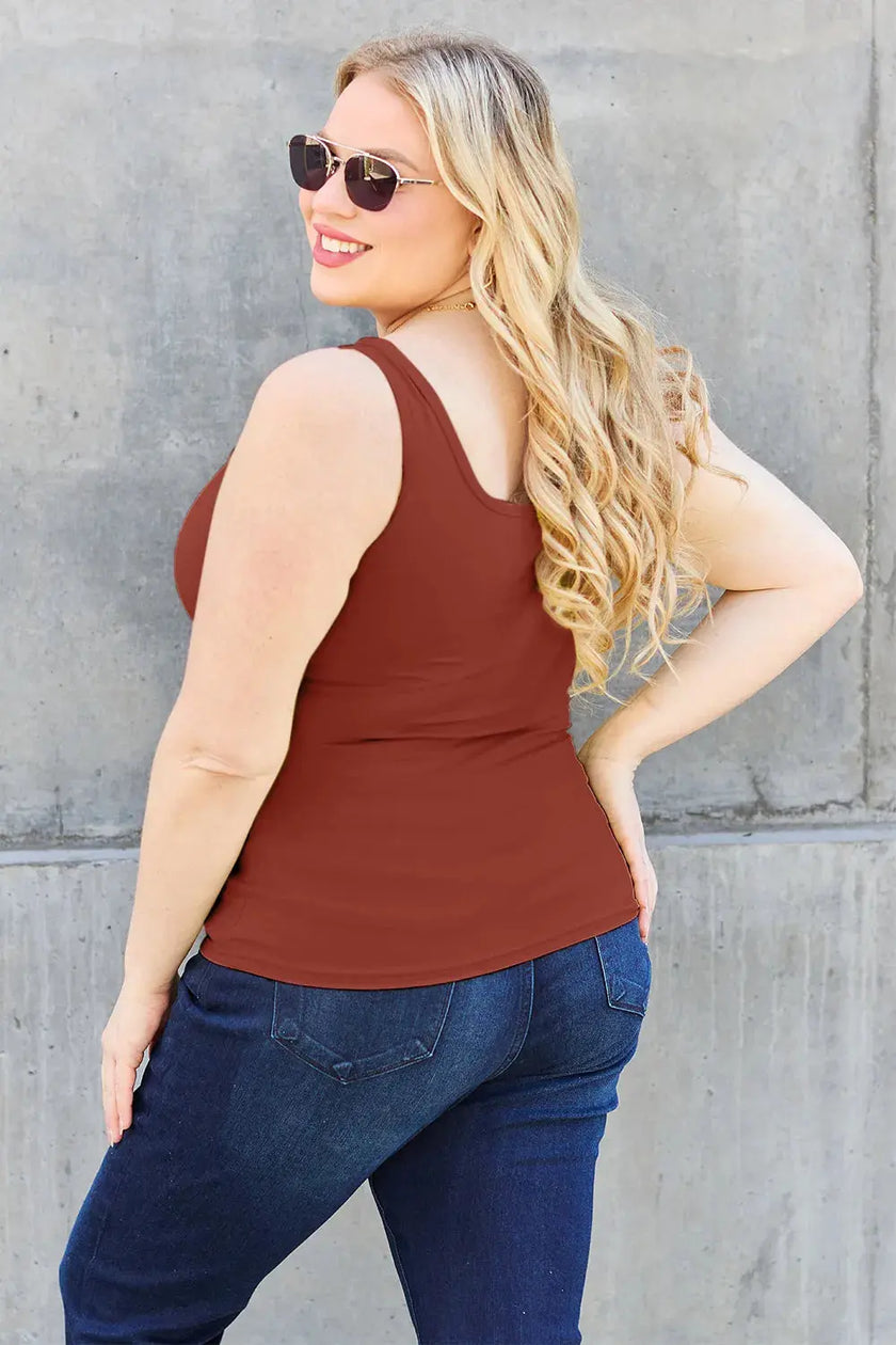 Basic Bae Full Size Square Neck Wide Strap Tank  Style Ratio