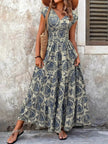 Printed Cap Sleeve Maxi Dress  Style Ratio