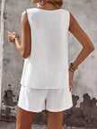 Decor Button Round Neck Tank and Shorts Set  Style Ratio