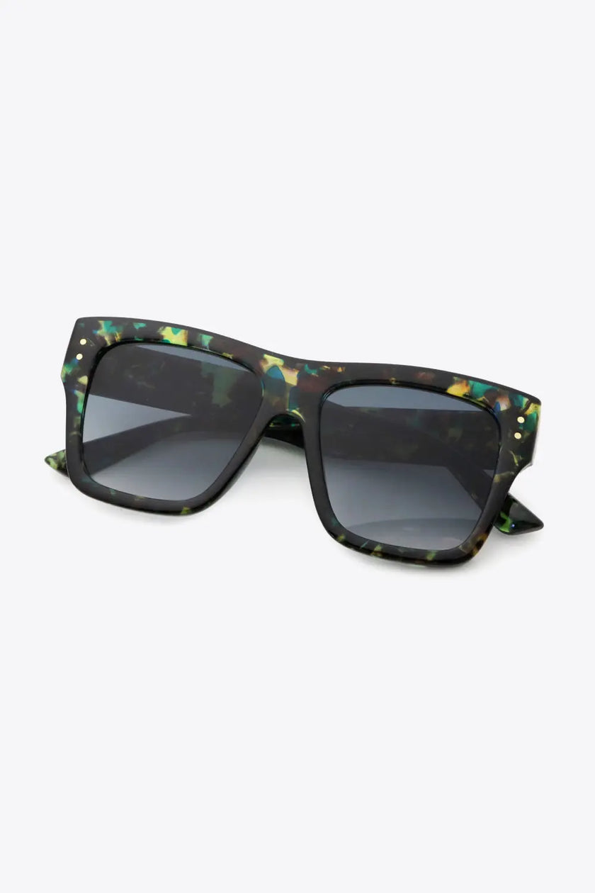 UV400 Patterned Polycarbonate Square Sunglasses  Style Ratio