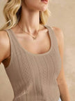 Textured Knit Scoop Neck Tank  Style Ratio
