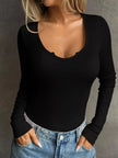 Ribbed Knit Long Sleeve Fitted Shirt  Style Ratio