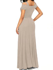Elegant Off-Shoulder Slit Maxi Dress  Style Ratio