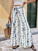Floral Print Tie Front Wide Leg Pants  Style Ratio