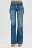 RISEN Full Size Tummy Control High Rise Bootcut Jeans with Double Button Waistband  Style Ratio