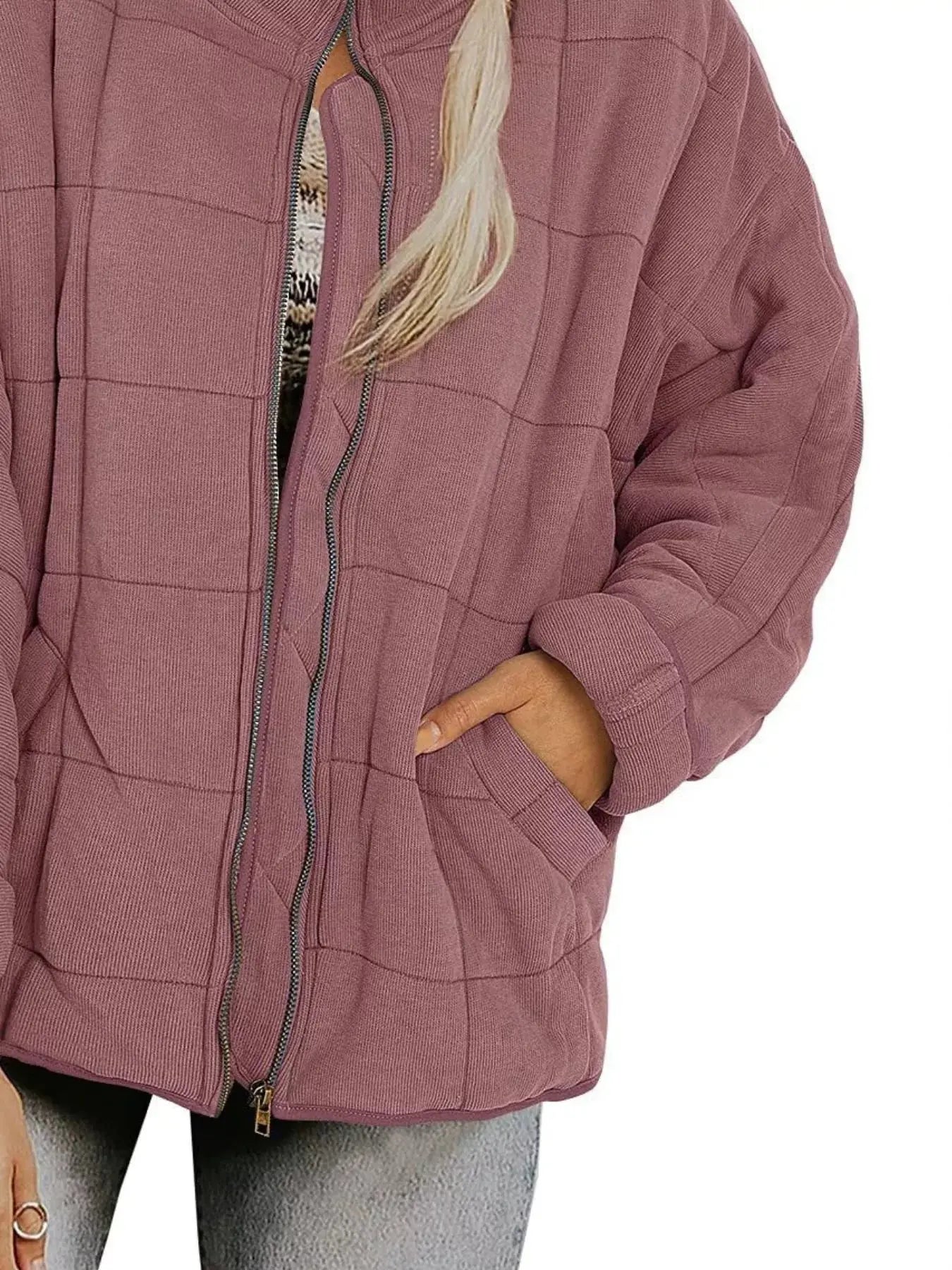 Quilted Zip Up Outerwear  Style Ratio